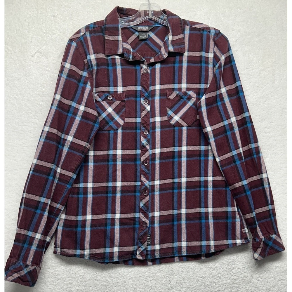 Outdoor Research Womens Size L Ceres Long Sleeve Red Button Up Top (S8)